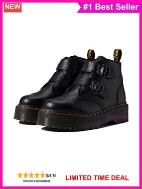 Dr. Martens Devon Flower Leather Platform Ankle Boot
